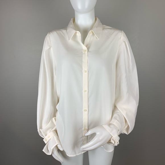 NWT Eva Mendes White Blouse New York & Company - Picture 1 of 4